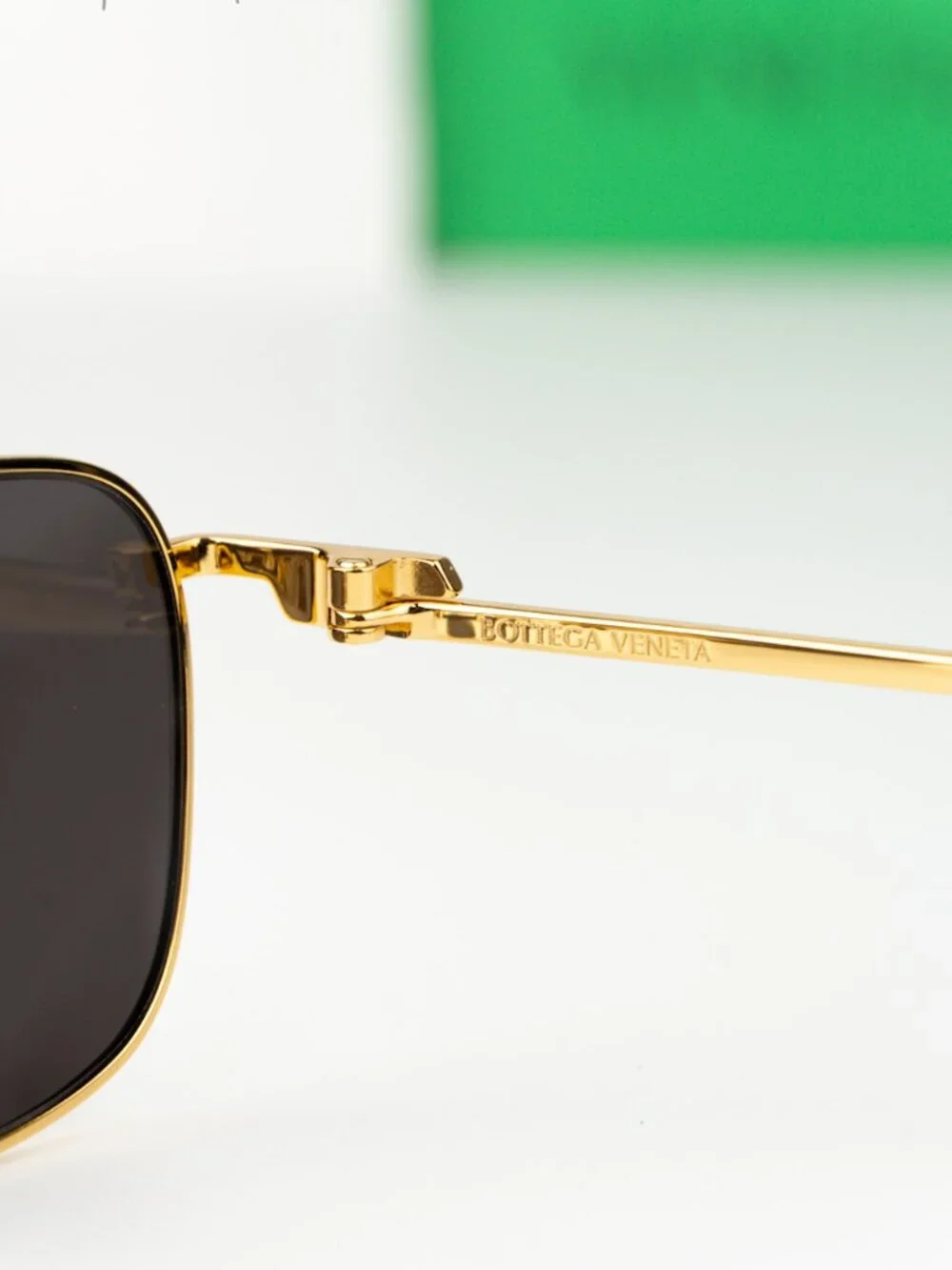 Bottega Veneta Men Sunglasses Gold Grey Rectangle BV1300S 001 NEW AUTHENTIC